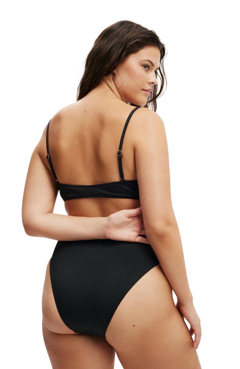 COTTON ON BODY Women's Super Scoop Bikini Top, Alternate, color, Black