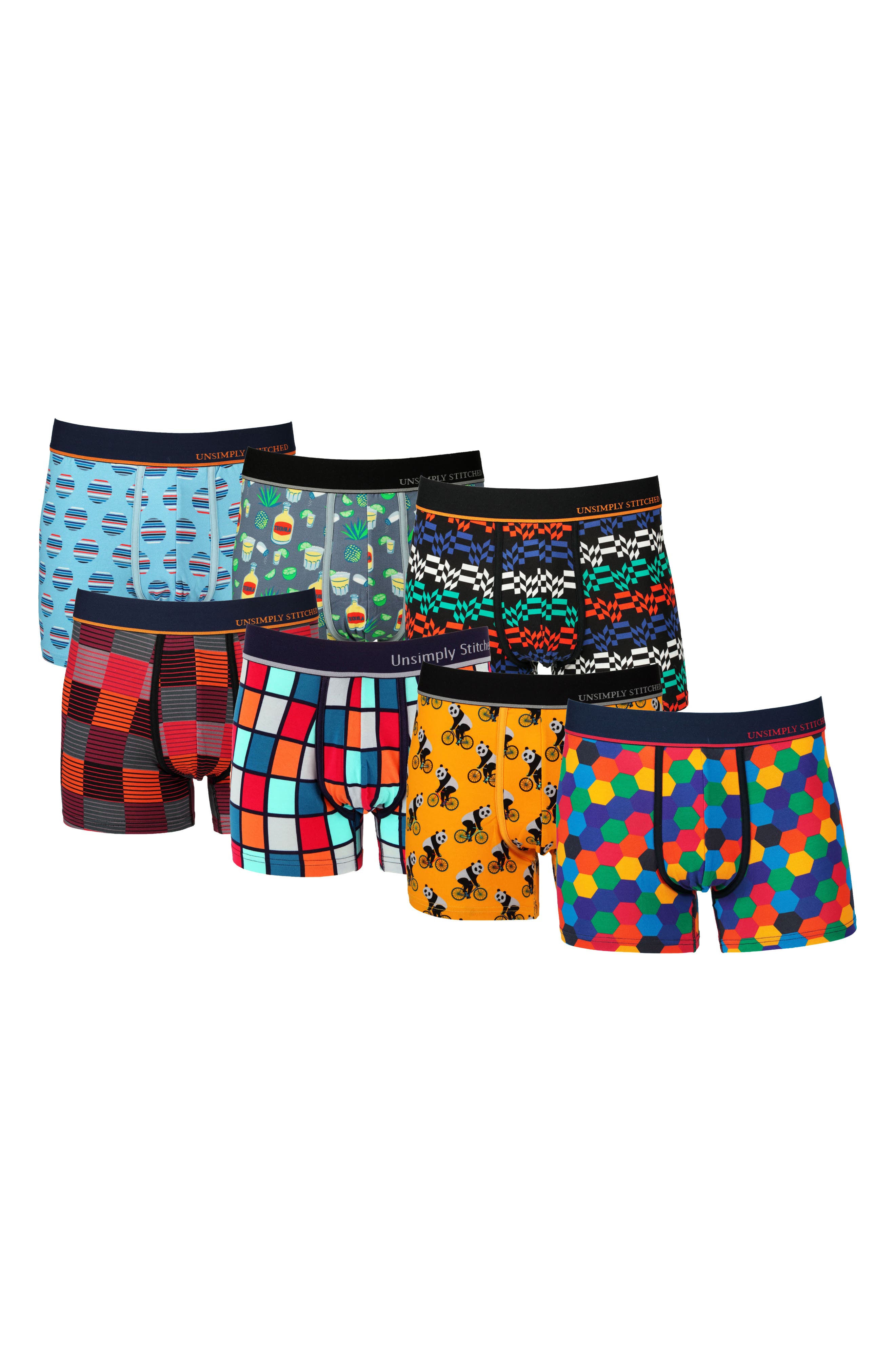 UNSIMPLY STITCHED 7-Pack Assorted Stretch Cotton Trunks