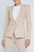 L'AGENCE Kenzie Metallic Double Breasted Knit Blazer