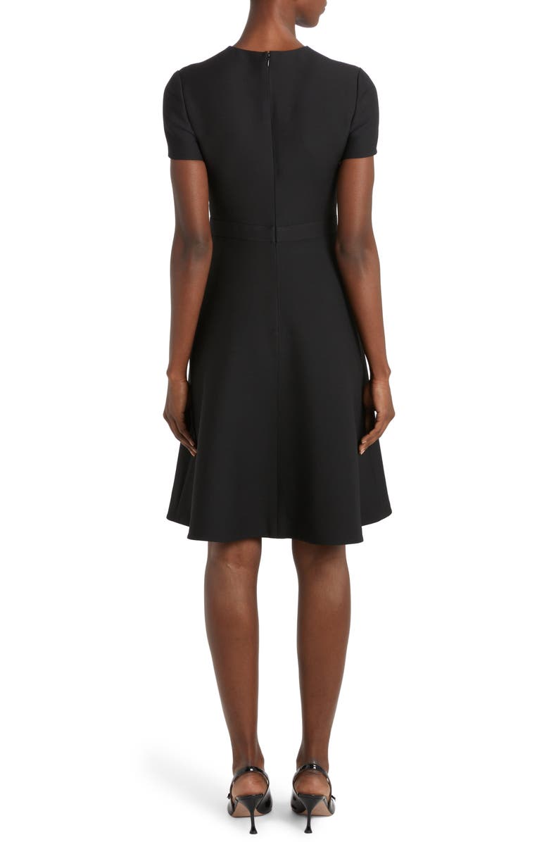 Valentino Garavani Bow Detail Virgin Wool & Silk A-Line Dress, Alternate, color,