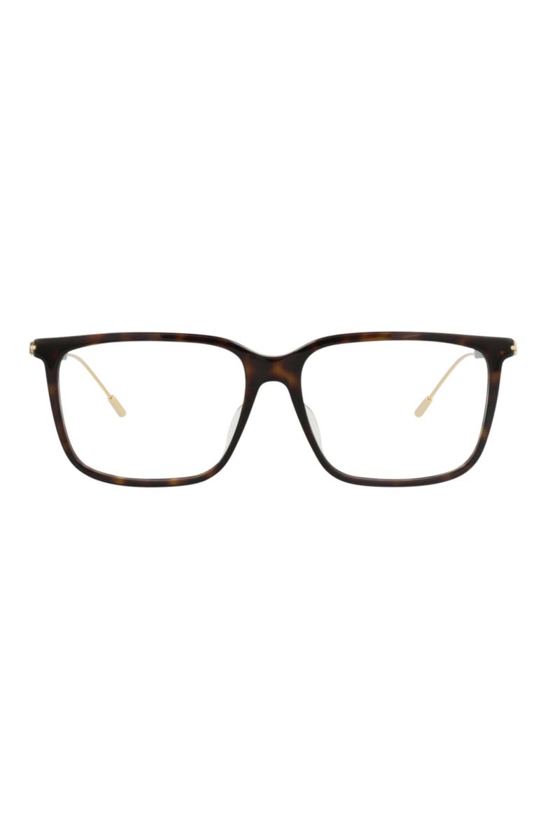 56mm Square Optical Glasses, Main, color, HAVANA GOLD TRANSPARENT