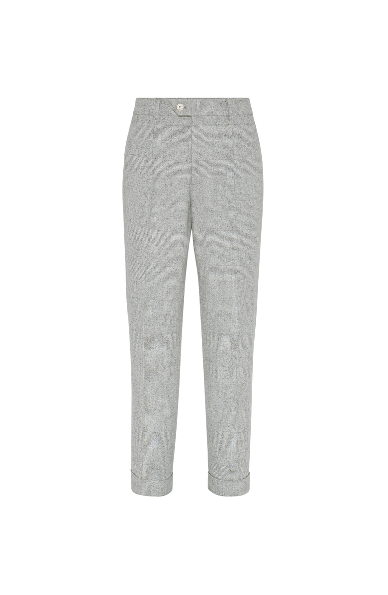 Brunello Cucinelli Prince of Wales trousers, Main, color, Light Grey