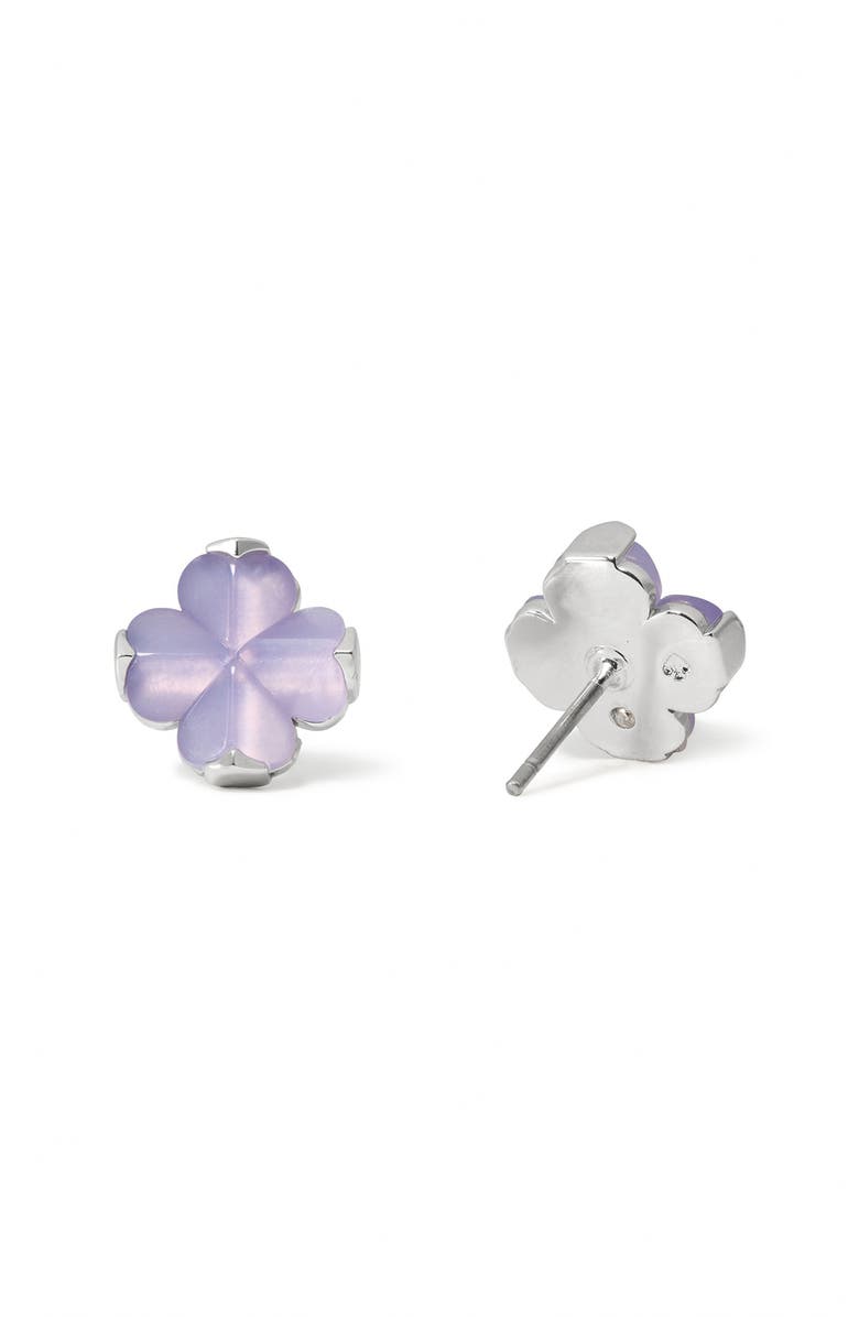 Kate Spade New York spade flower stud earrings, Alternate, color, Light Purple/Silver