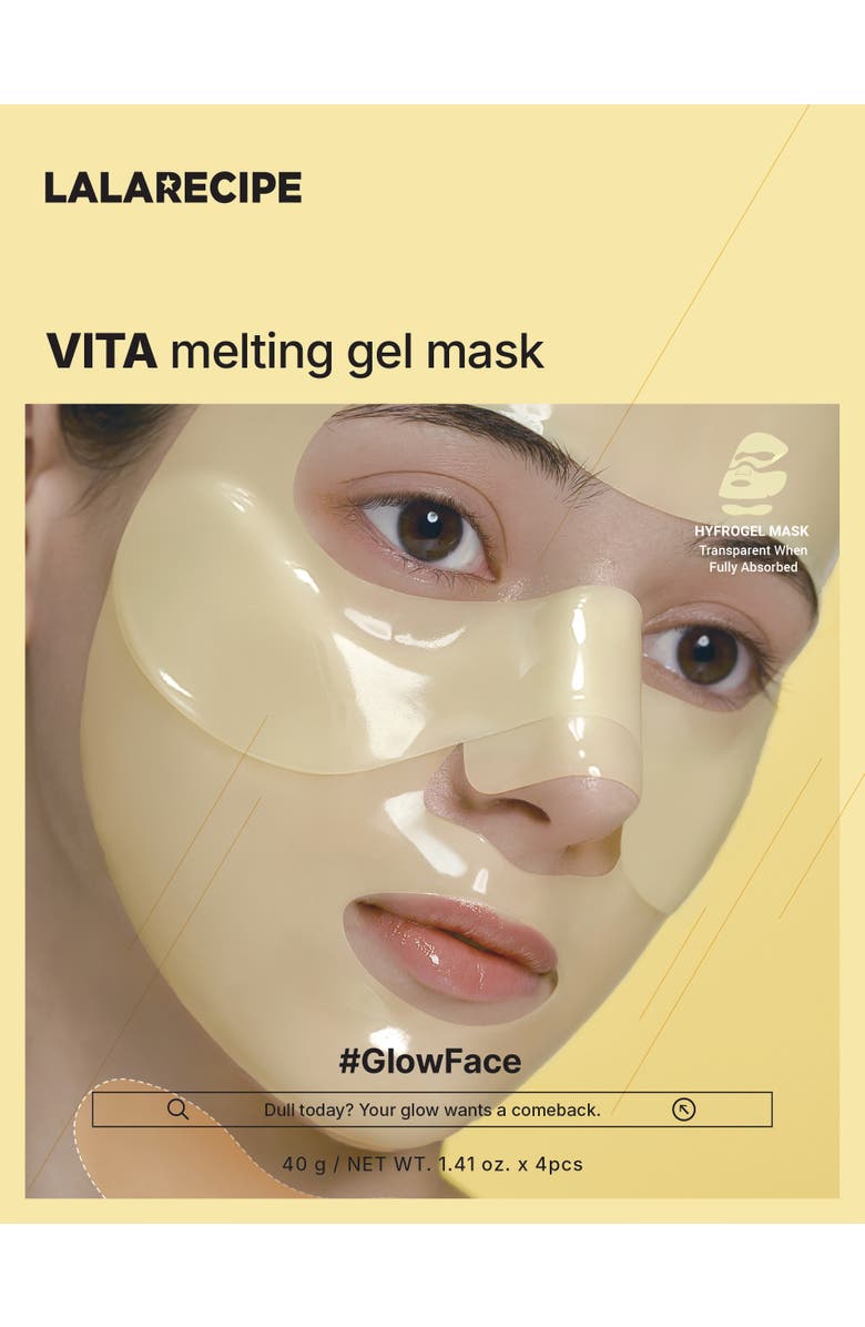 LALA Recipe Vita Melting Gel Mask Set of 4, Main, color, Yellow