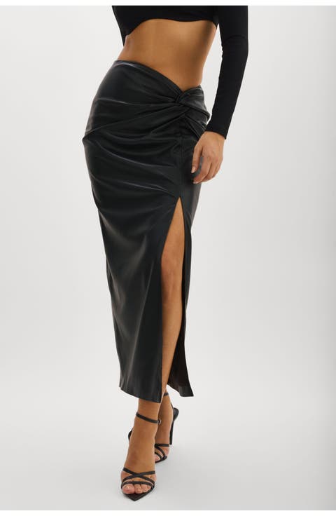 EILEEN | Faux Leather Maxi Skirt