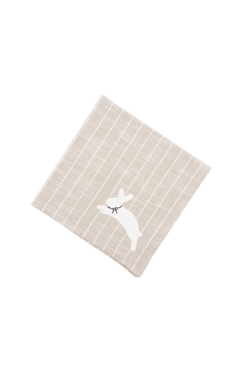 C&F Home White Bunny Hop Stripe Napkin Set of 6, Alternate, color, Beige