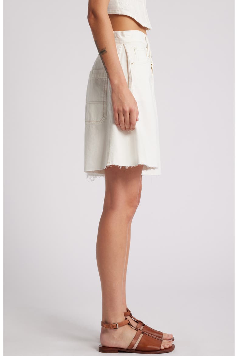 Boomerang Long Denim Shorts, Alternate, color, SNOWCONE