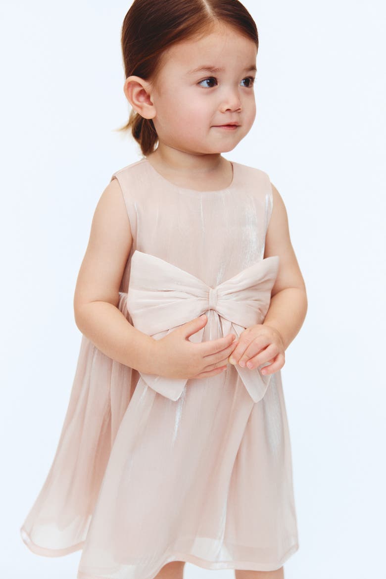 Bow-detail Organza Dress, Alternate, color, Light dusty pink