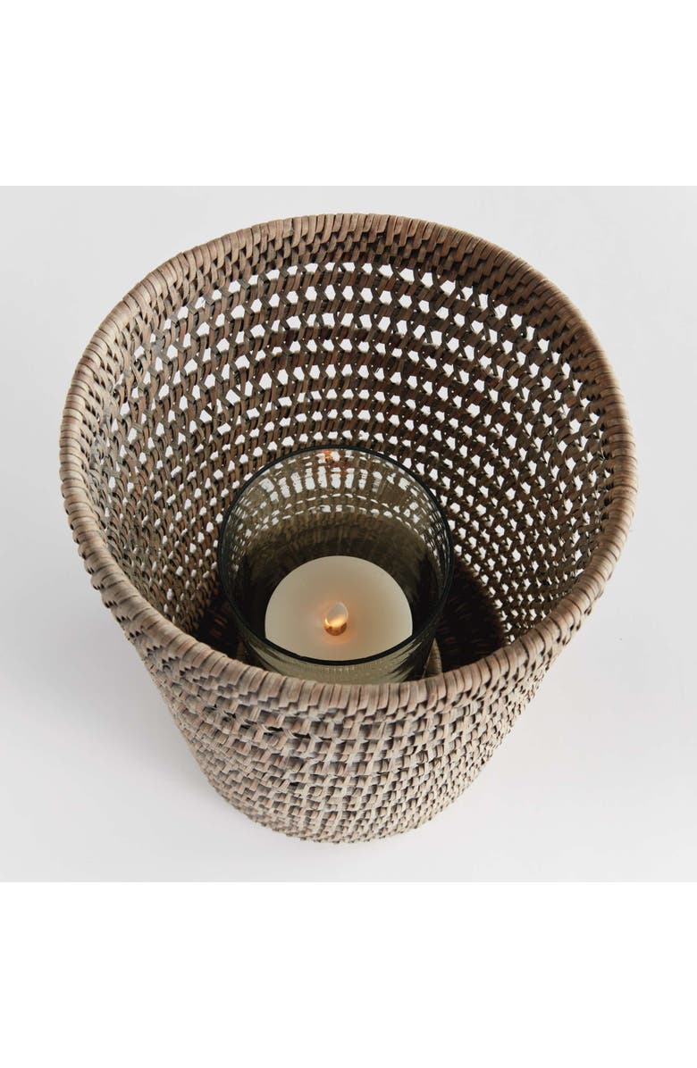 Napa Home & Garden Burma Rattan Hurricane Large, Alternate, color, Gray