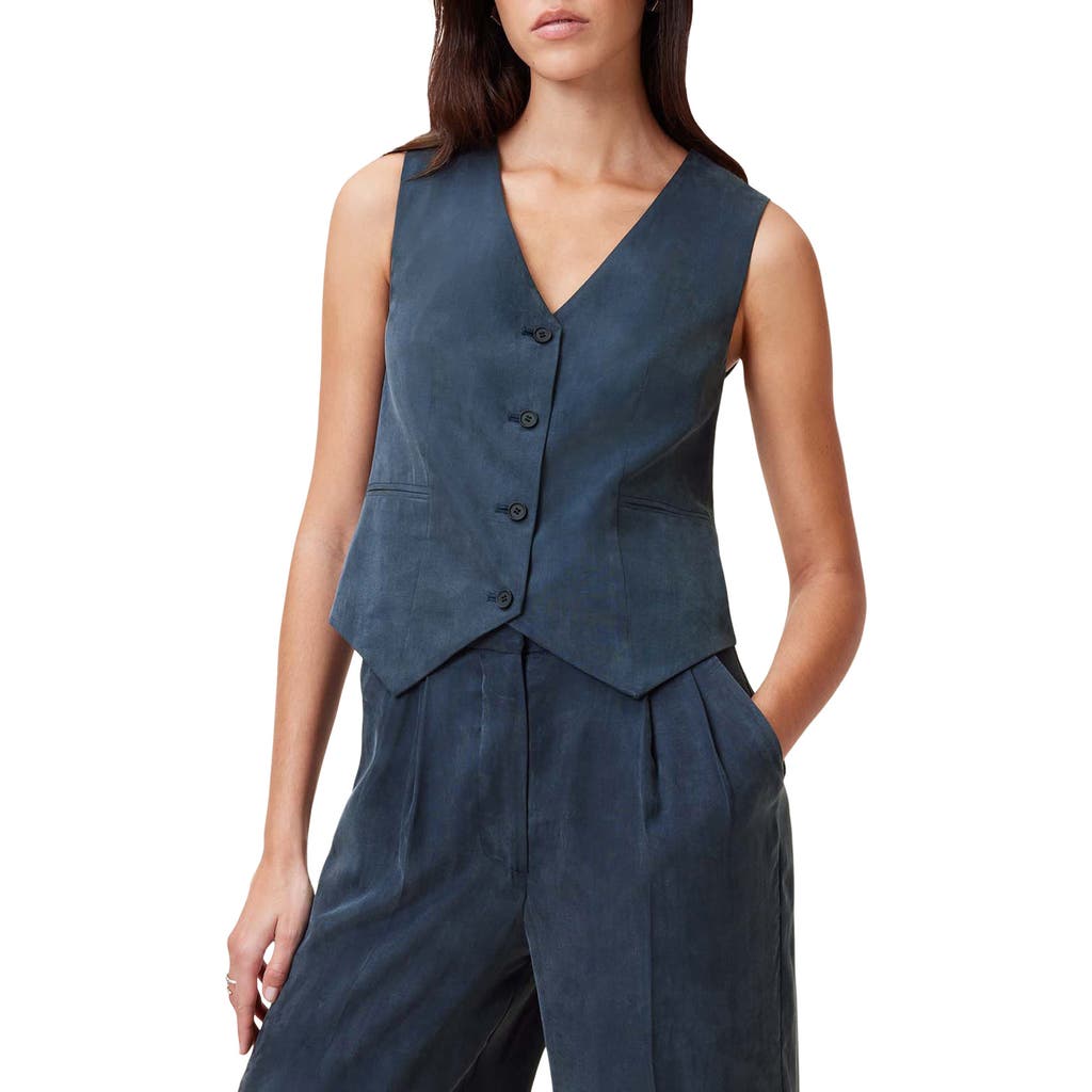 Shop Allsaints Averie Ten Vest In Blueberry Blue