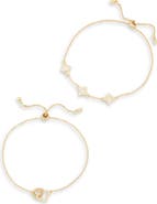 EYE CANDY LOS ANGELES Mara 2-Pack Cubic Zirconia Clover Bolo Bracelets