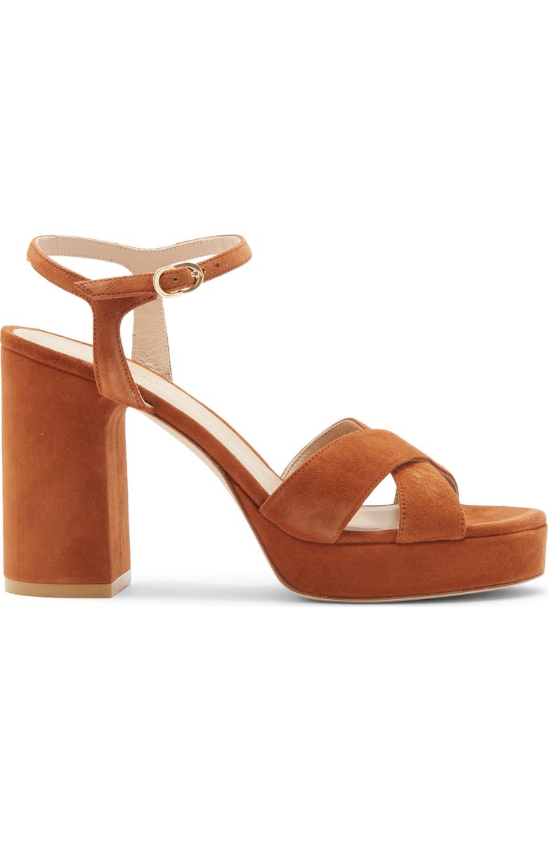 Stuart Weitzman Dayna Platform Sandal, Alternate, color, Bridle Brown