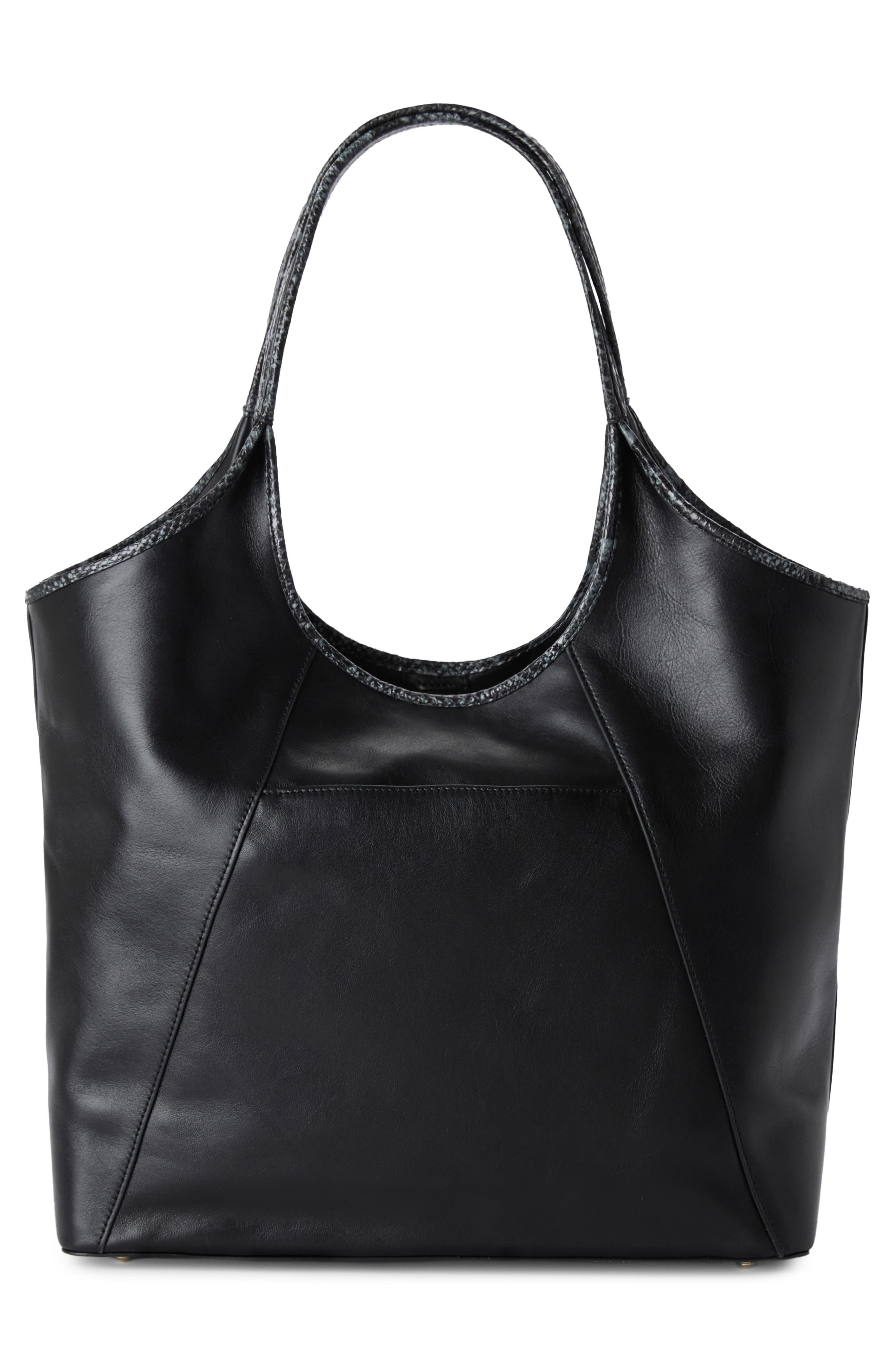 Brahmin Iona Leather Tote Bag, Alternate, color, Black Dietrich