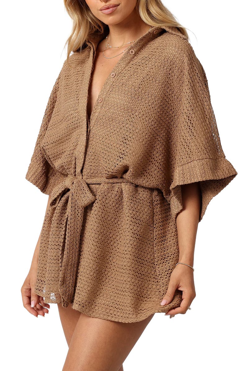 Petal & Pup Culpo Open Stitch Cotton Romper, Alternate, color,