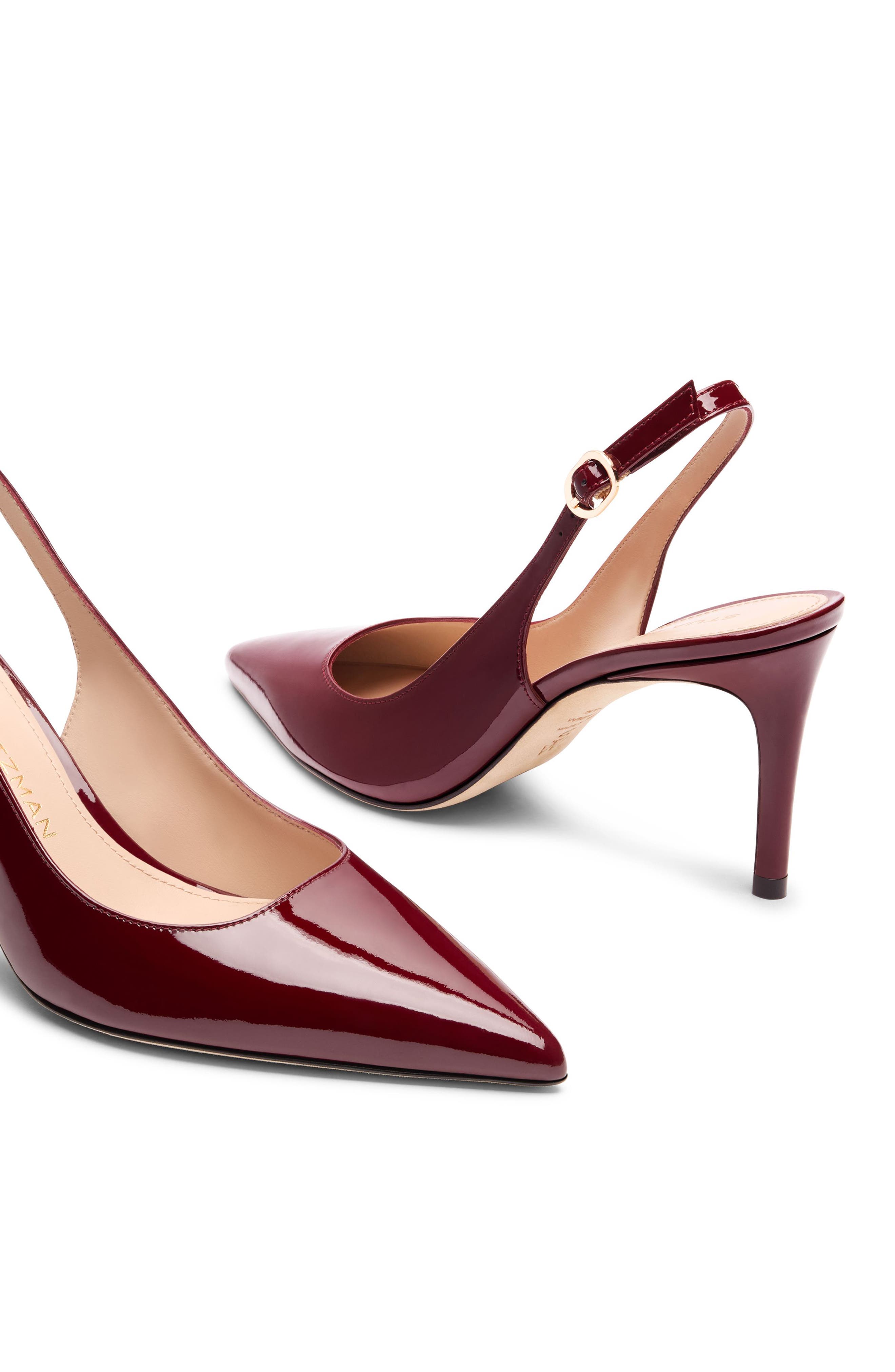 Stuart Power 75 Pointed Toe Slingback Pump, Alternate, color, ROSEWOOD PATENT