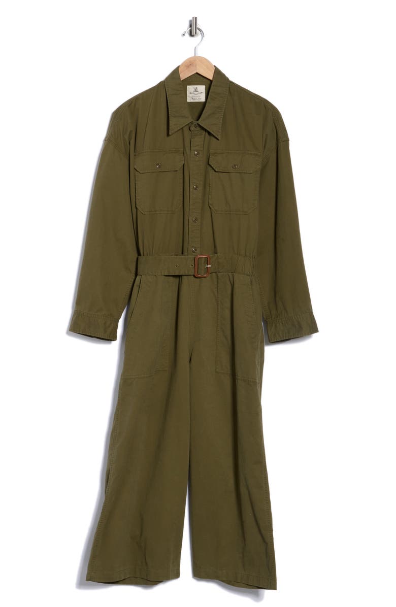 DENIMIST Utility Crop Wide Leg Jumpsuit, Alternate, color, Olive Green