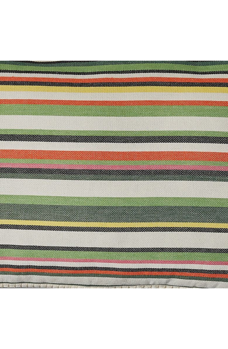 tag Green Botanist Garden Stripe Cotton Decorative Throw Pillow, Alternate, color, Green