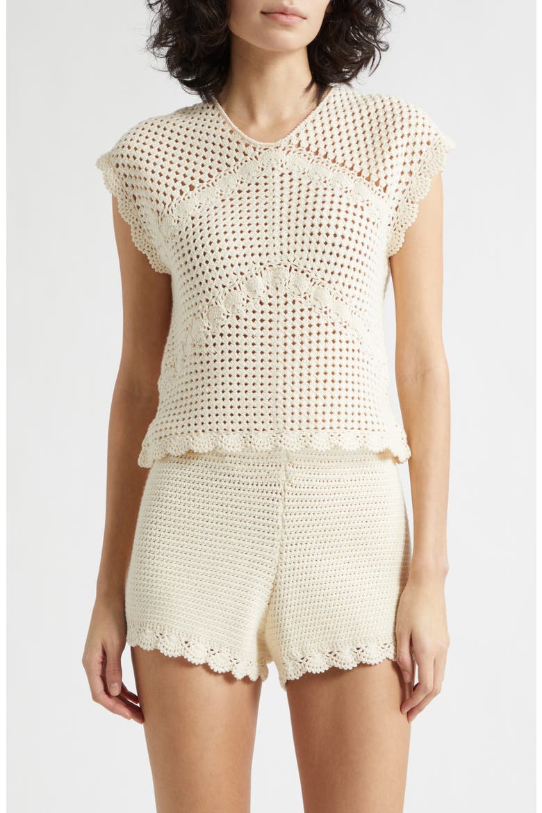 Dylan Crochet Top, Main, color, PEARL