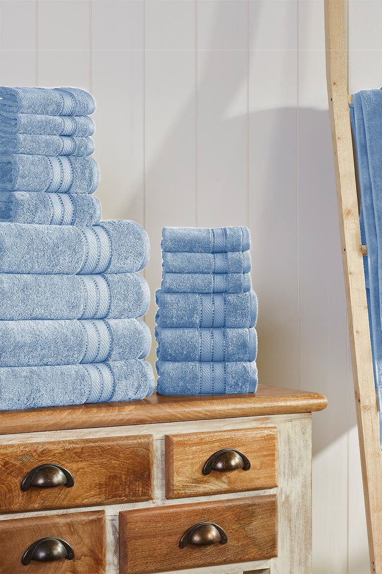 SpunLoft 18-Piece Towel Set, Alternate, color, BLUE