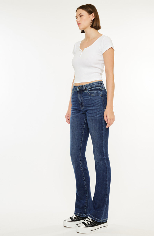 Kancan Gale Essentials High Rise Skinny Bootcut Jeans In Medium Wash