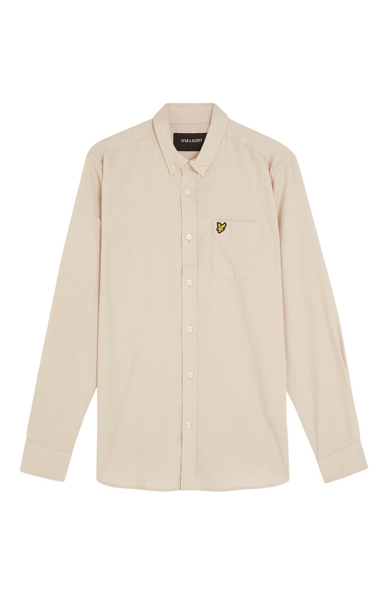 Lyle & Scott Long Sleeve Flannel Shirt, Alternate, color, Putty