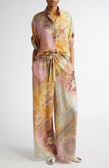 【送料&関税込】Zimmermann Tallow Relaxed Pants Zimmermann Tallow Relaxed Silk Wide Leg Pants | Nordstrom