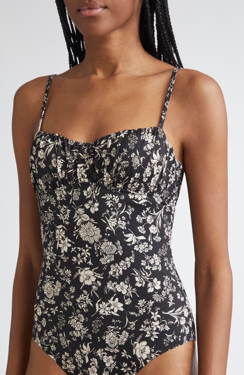 Ulla Johnson Zahara Gathered Underwire One-Piece Swimsuit, Alternate, color, Midnight Bloom