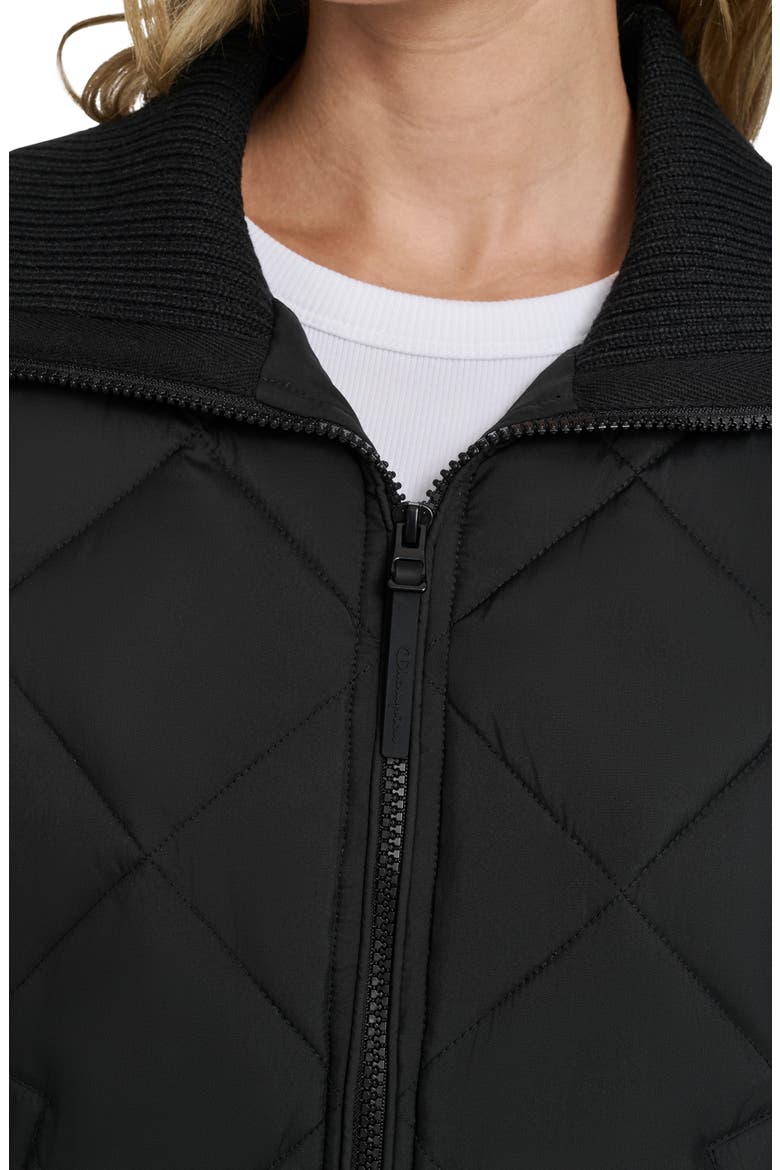 Diamond Quilted Shawl Collar Jacket, Alternate, color, BLACK