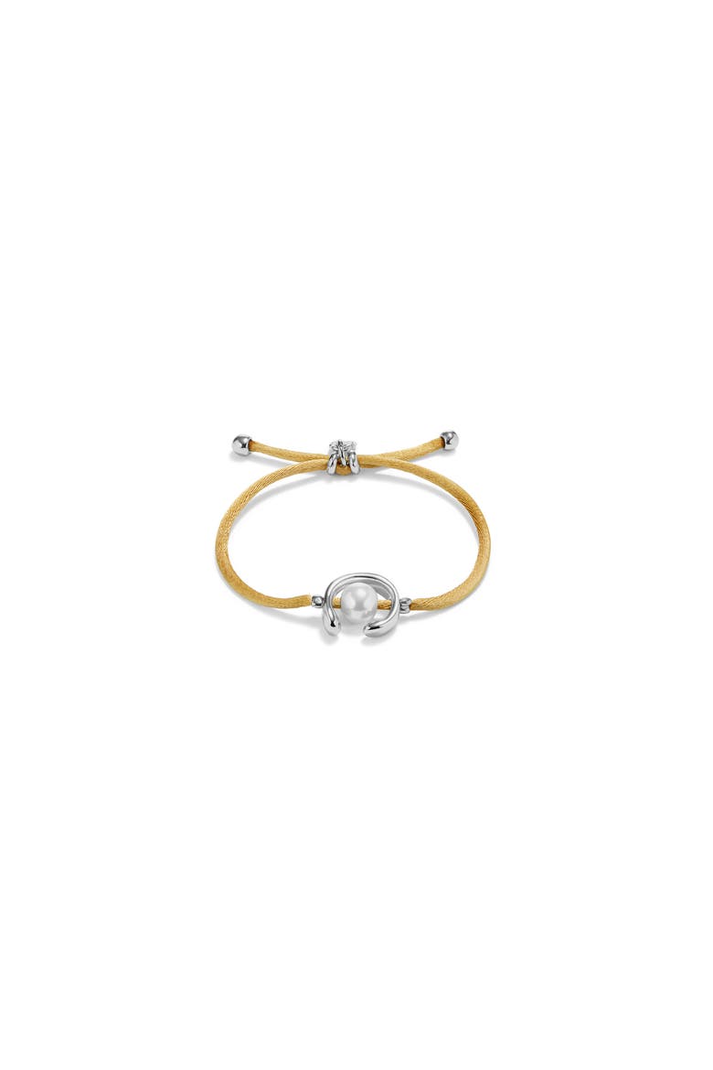 Camel Silk Effect Bracelet with Pearl Shell, Main, color, Silver