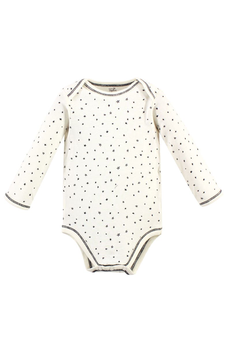 Touched by Nature 5Pk Long Sleeve Organic Bodysuits, Alternate, color, Mr. Moon