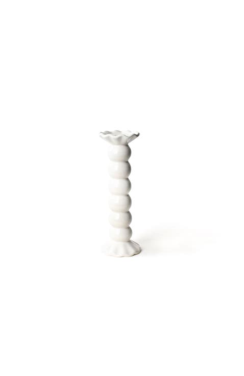 Signature White Large Ruffle Knobbed Candle Holder