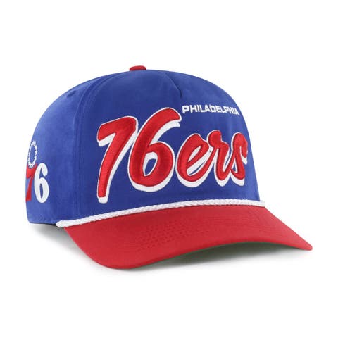 Men's '47 Royal/Red Philadelphia 76ers Dropshadow Rope Hitch Adjustable Hat
