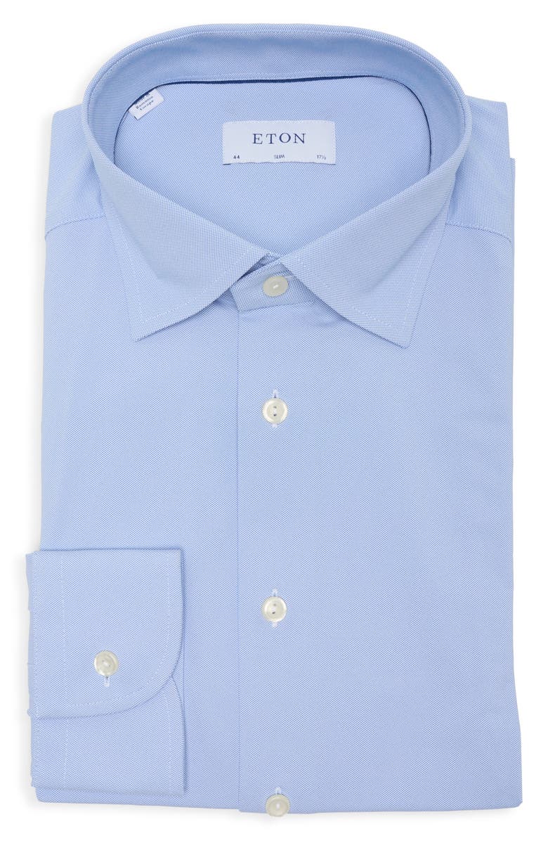Eton Micro Pattern Four-Way Stretch Dress Shirt, Main, color,