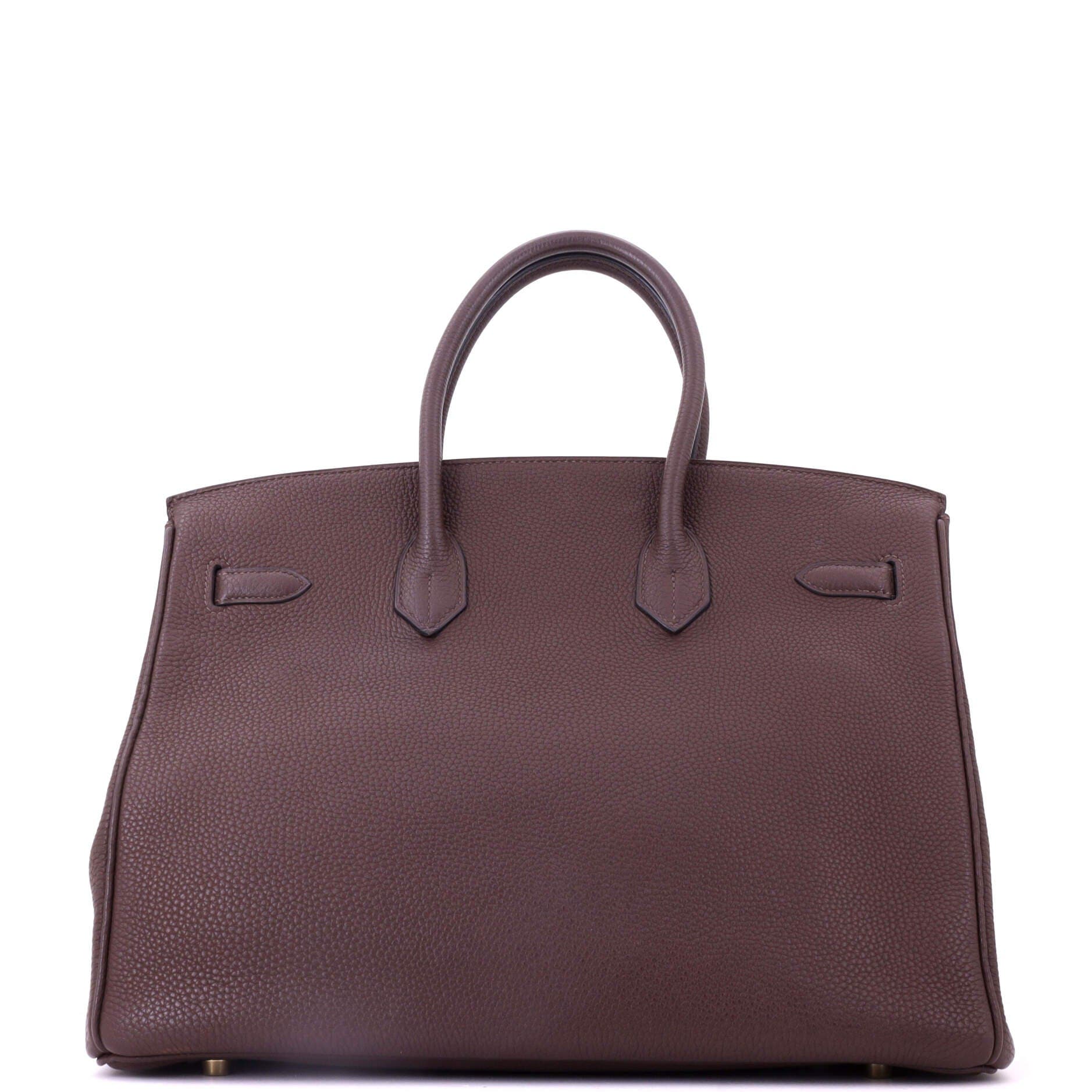 Pre-Owned Hermes Birkin Handbag Brown Togo with Gold Hardware 35, Alternate, color, Chocolat