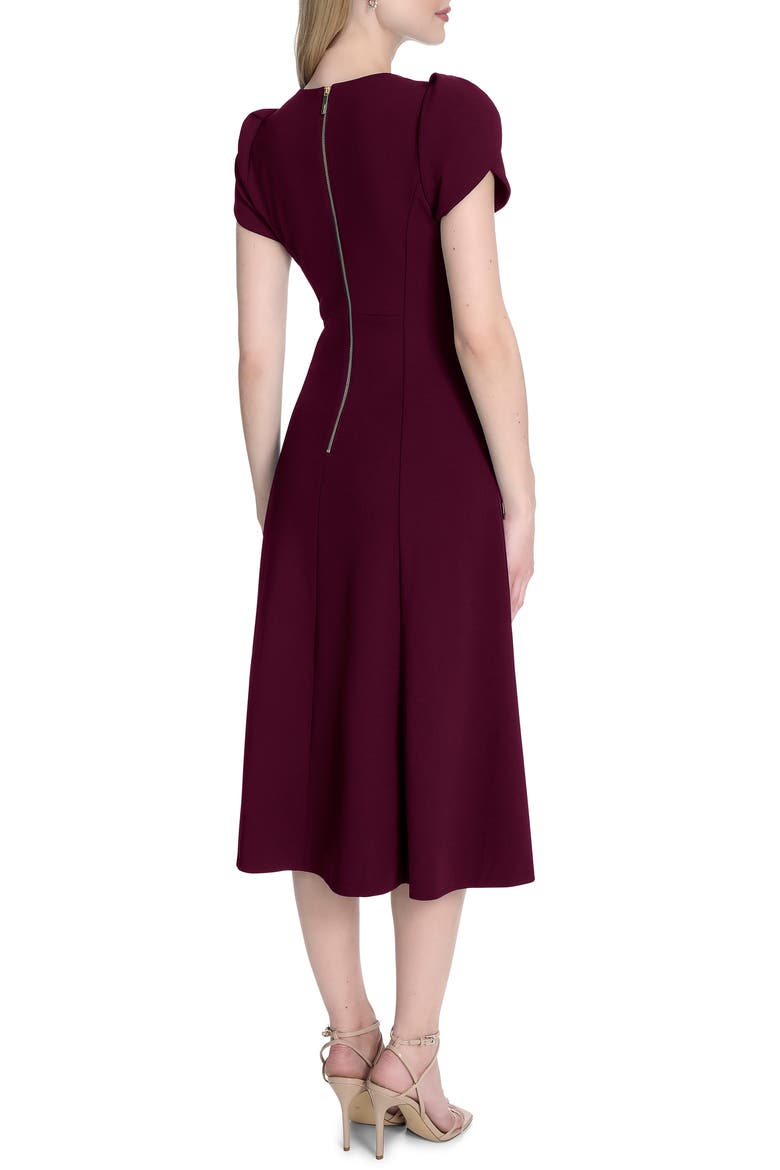 Tulip Sleeve Midi Dress, Alternate, color, AUBERGINE