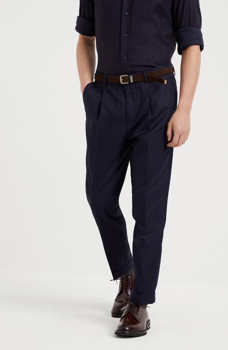 Brunello Cucinelli Leisure fit trousers with pleats, Alternate, color, 