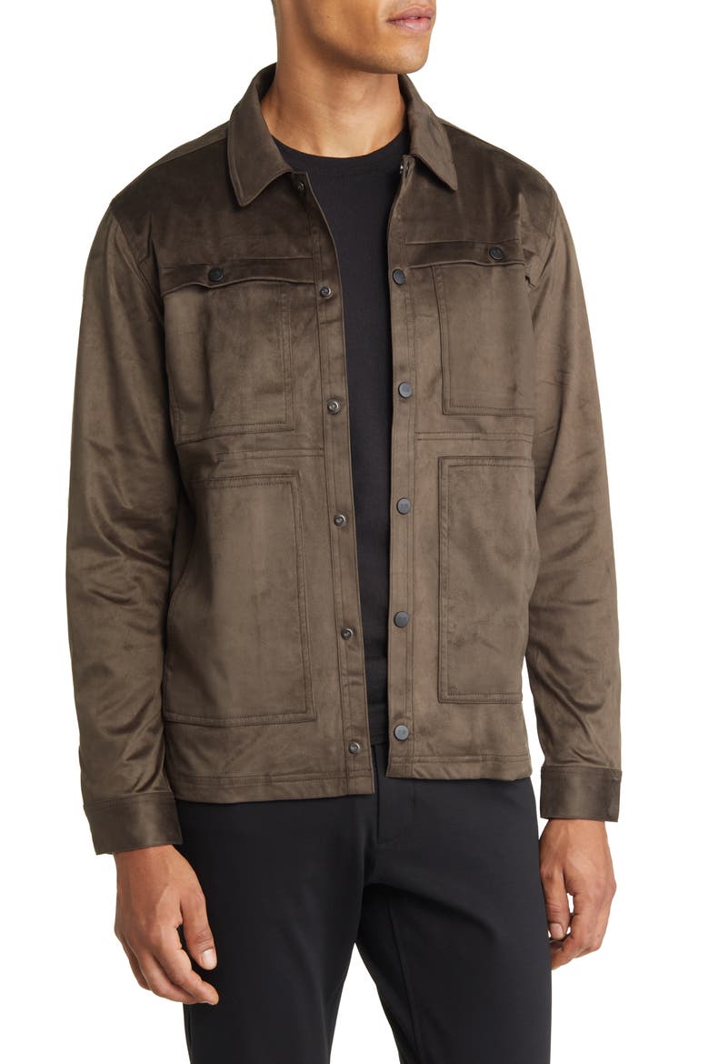 Faux Suede Renoir Jacket, Main, color, TAUPE