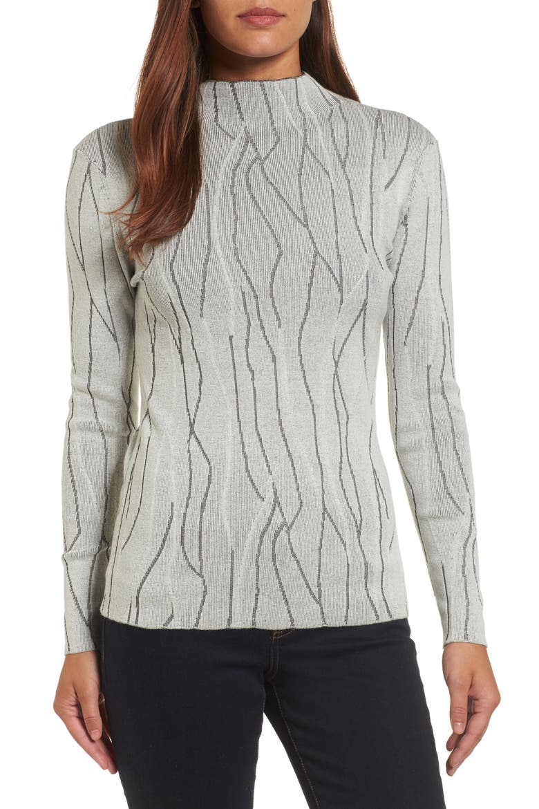 Artisanal Crackle Jacquard Sweater, Main, color, CHALK