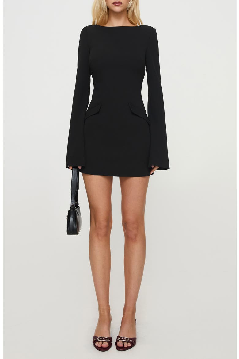 Carters Long Sleeve Minidress, Main, color, BLACK