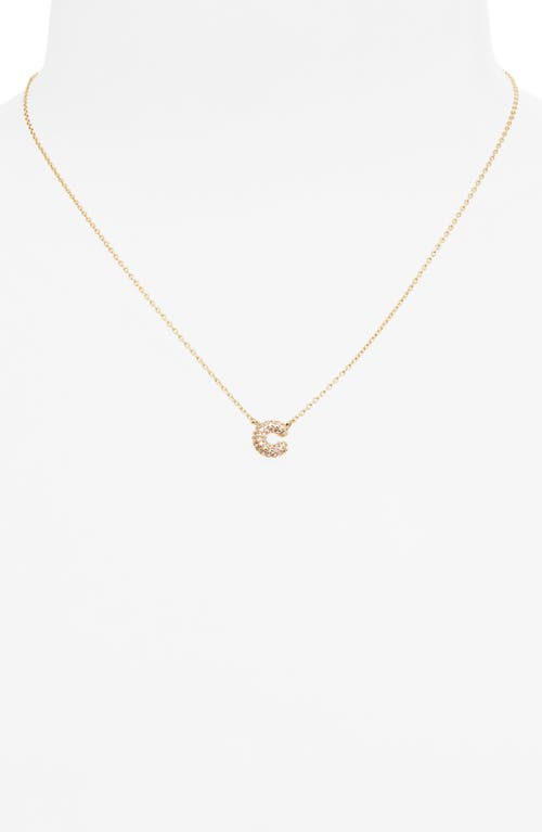 Bp. Pavé Crystal Initial Necklace In Gold