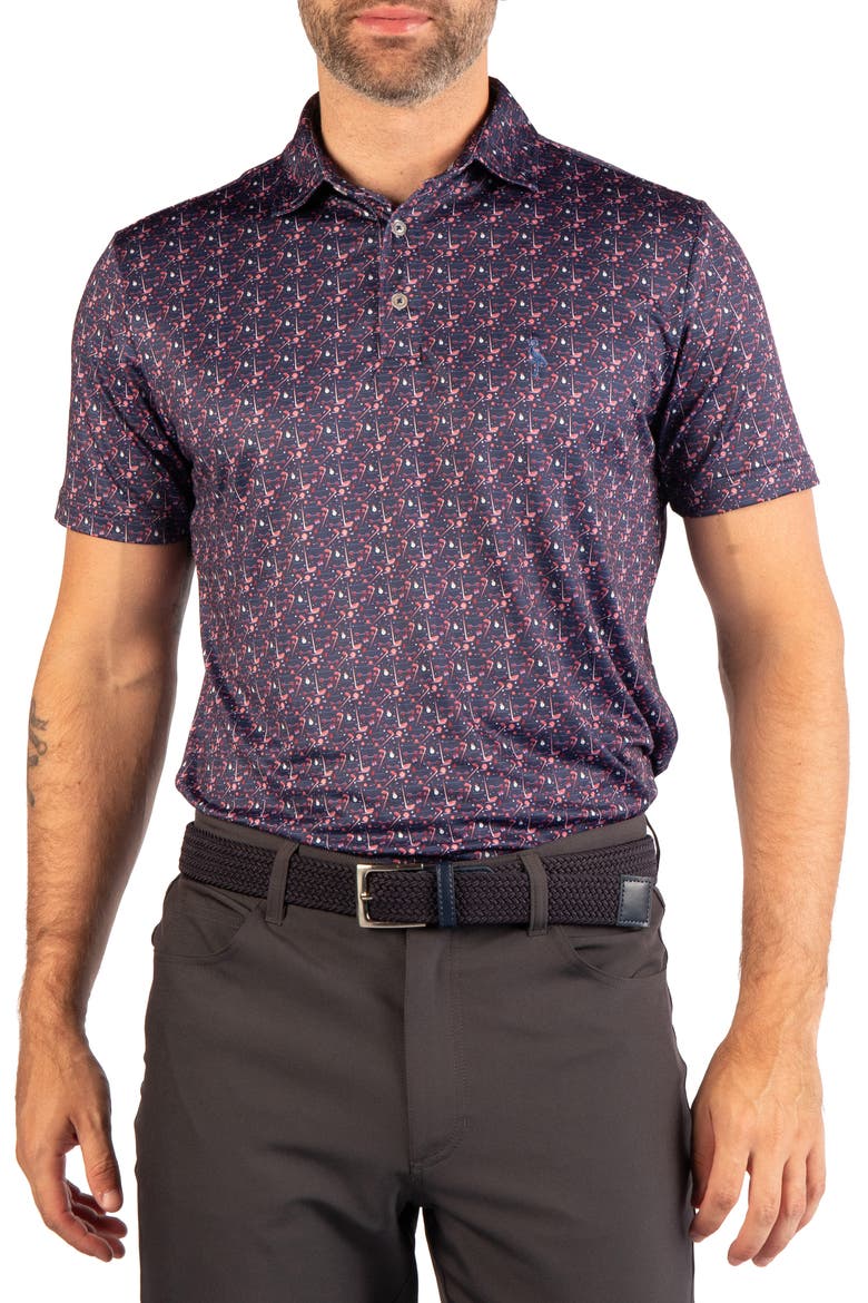 Holiday Hole in One Performance Polo, Main, color, NAVY