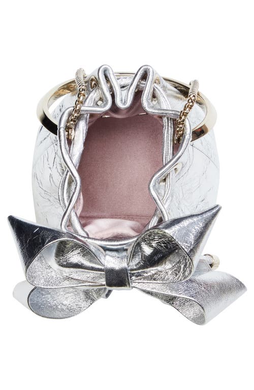 Jimmy Choo Micro Bon Bon Cross Body Bag In Silver/light Gold
