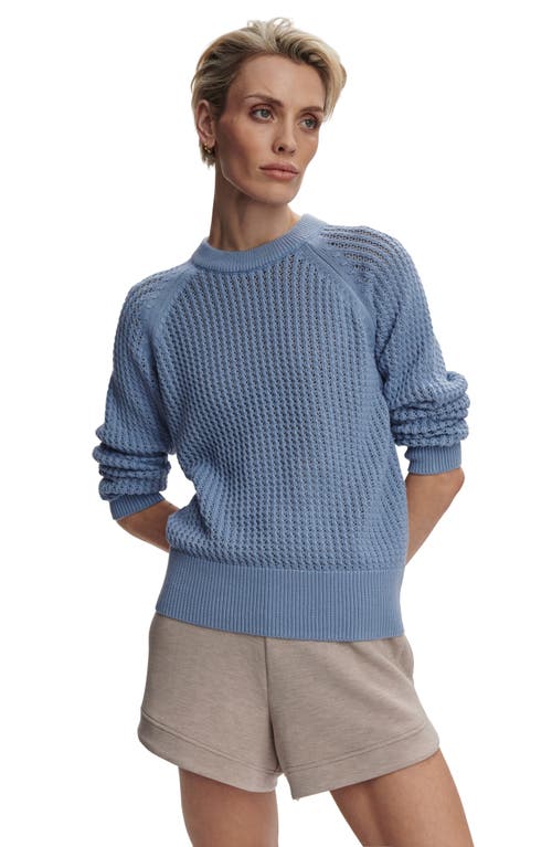 Varley Clay Open Knit Sweater In Rain Blue