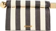 Jacquemus La Pochette Rond Carré Stripe Leather Clutch
