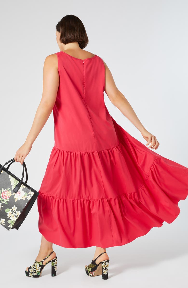 Marina Rinaldi Camera Sleeveless Maxi Dress, Alternate, color, Pink Red