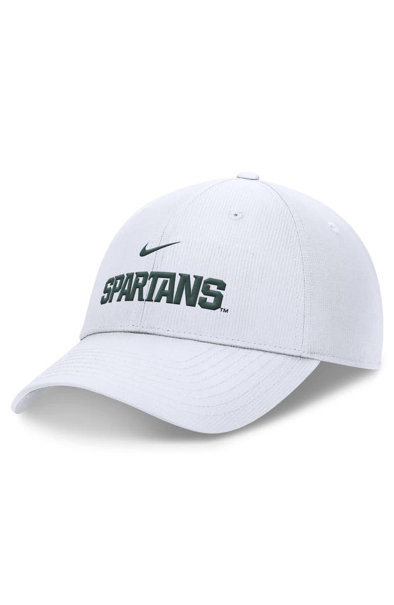 Nike Men's Nike White Michigan State Spartans 2024/25 On-Field Club Performance Adjustable Hat, Main, color,