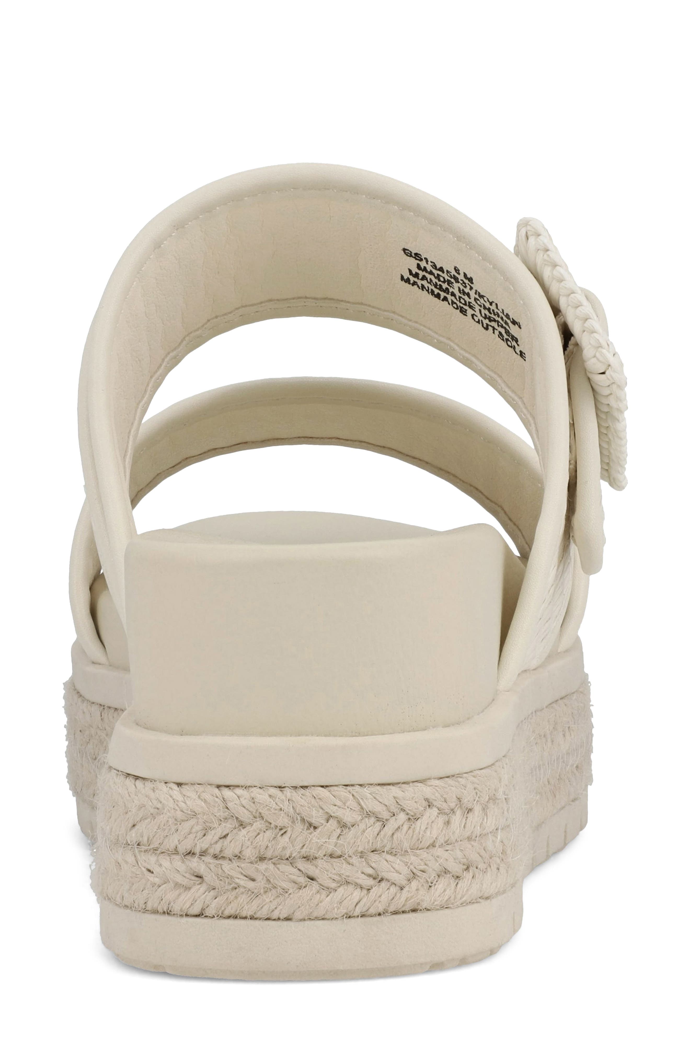 MIA Kylian Espadrille Platform Wedge Slide Sandal, Alternate, color, Bone