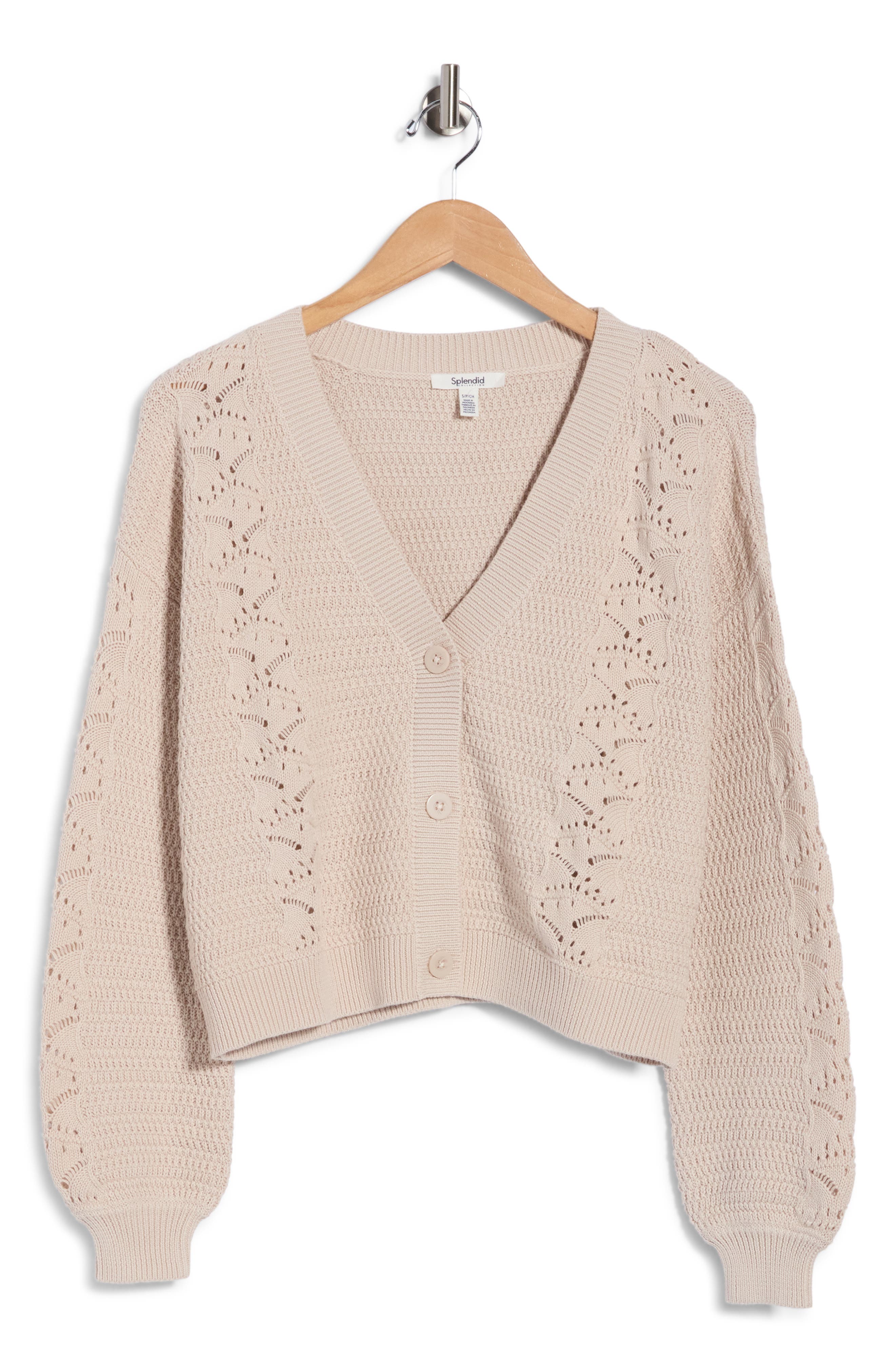 Splendid Bridget Cotton Cardigan In Light Fawn
