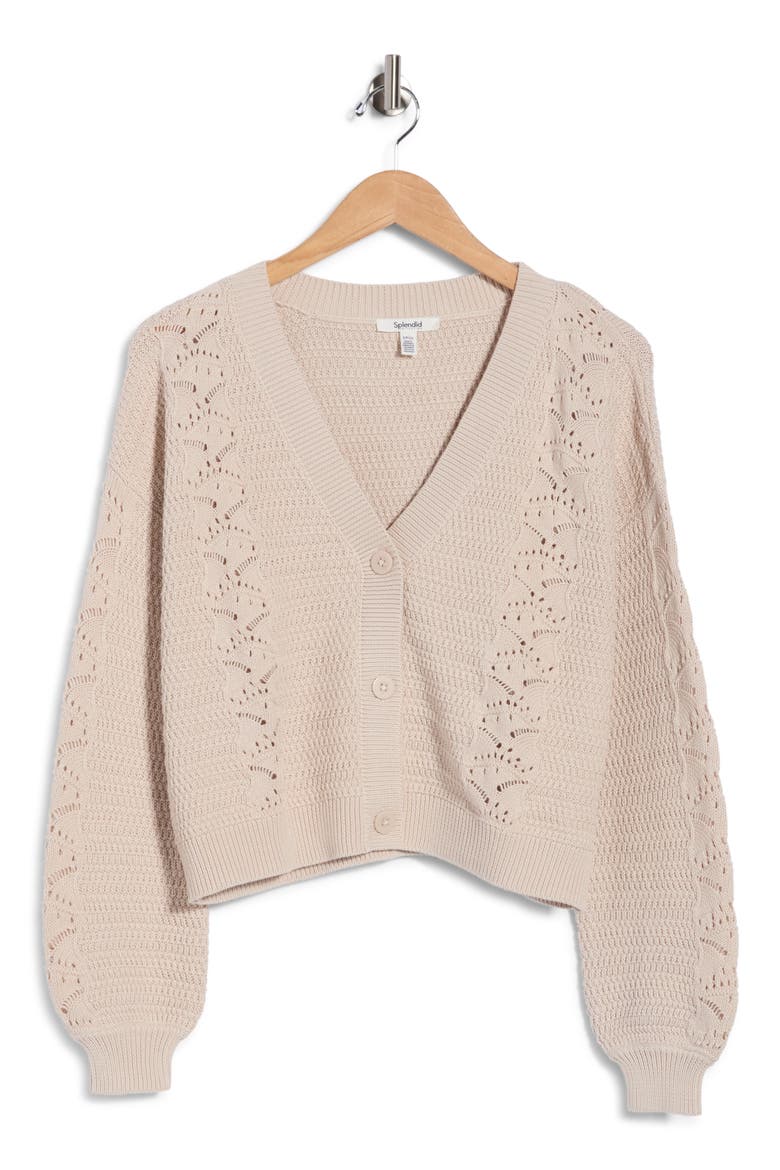 Bridget Cotton Cardigan, Main, color, LIGHT FAWN