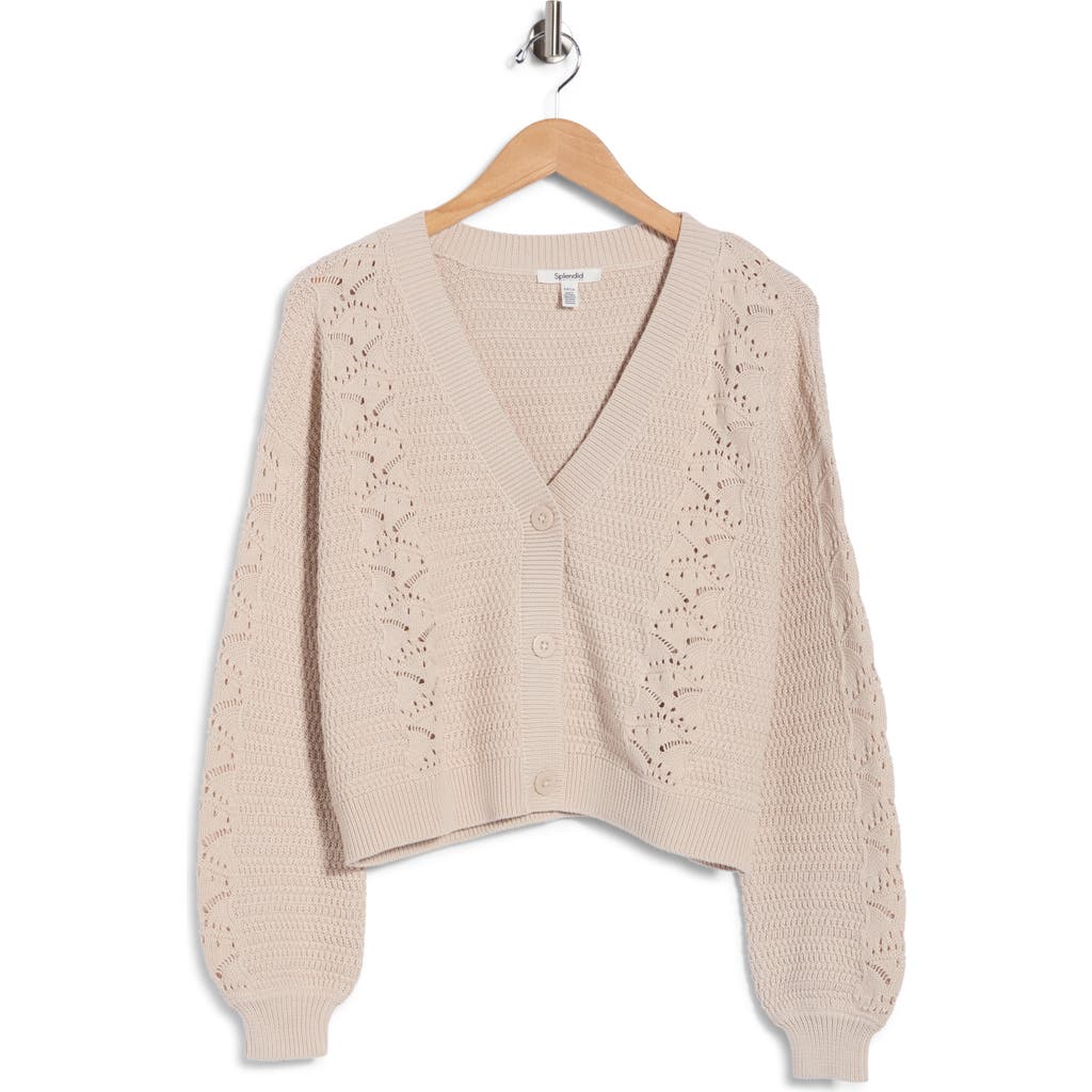 Splendid Bridget Cotton Cardigan In Light Fawn